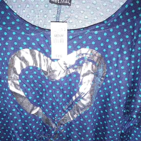 Polka dot Silver Heart Tee Shirt - Picture 7 of 9